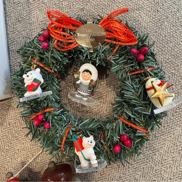 Christmas ornaments Vintage Keepsake Little Frosty Friends Memory Vreath Snowman - Picture 2 of 8